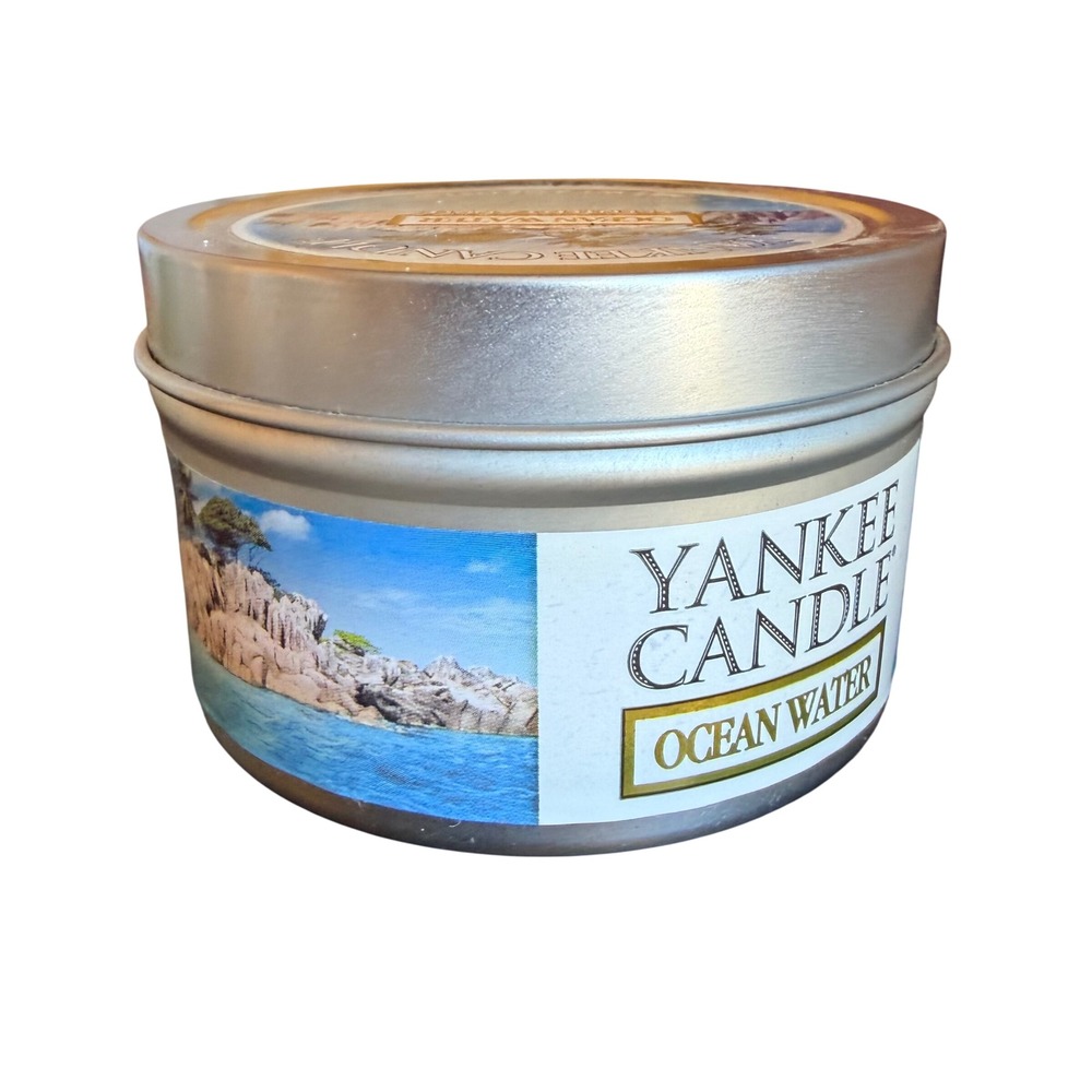 Yankee Candle Ocean Water Scented Travel Tin Candle 4 oz Blue Wax 5096B1